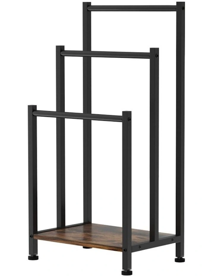 Freestanding 3 Tier Towel Rack in Black