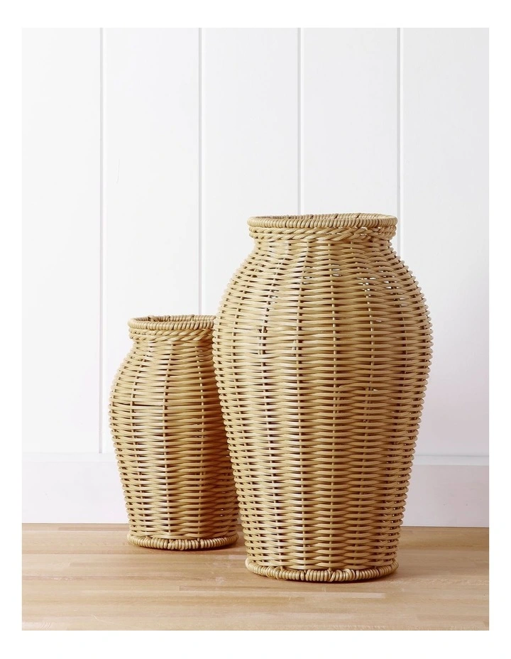 Manor Rattan Vase Large 30cm in Brown