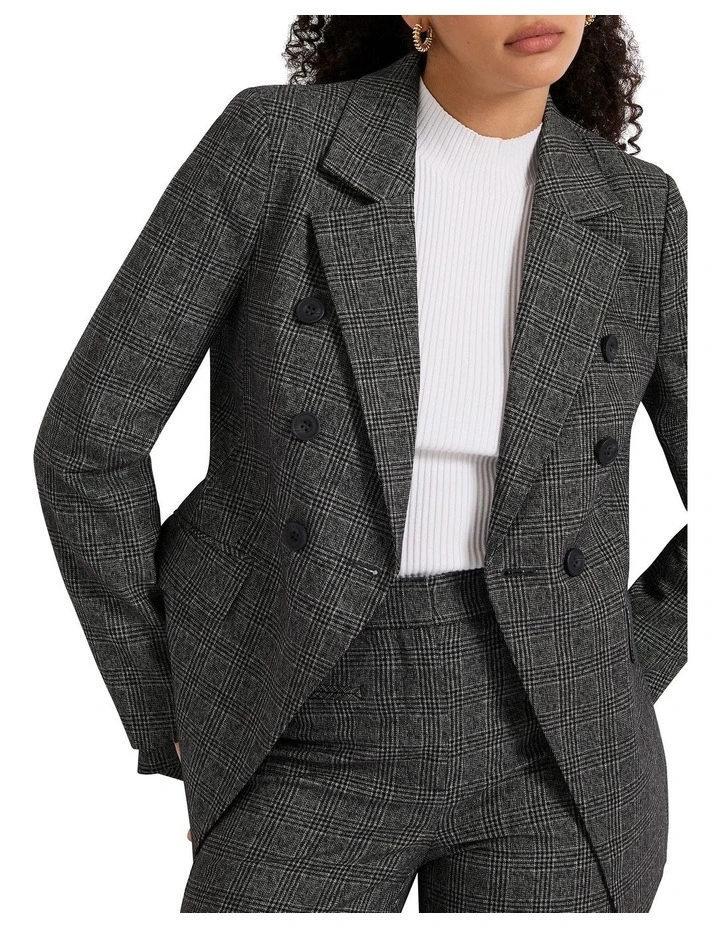 Lizzy Check Blazer in Black/Grey