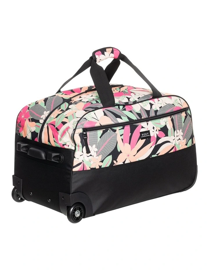 Feel it All Large Wheelie Duffle Bag in Anthracite Palm Song
