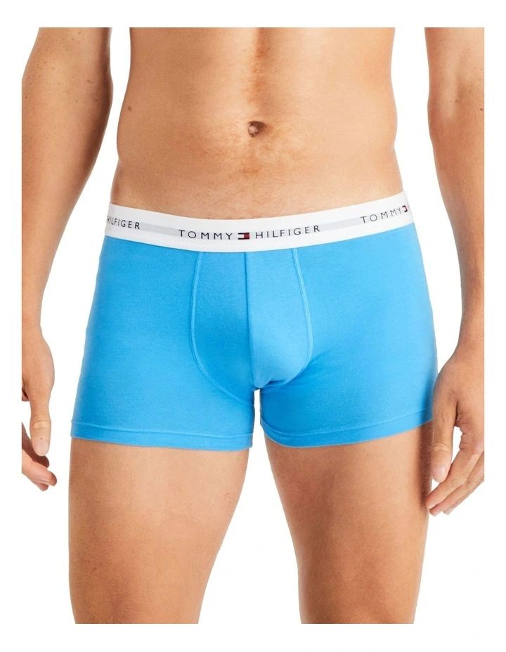 Signature Organic Cotton Essentials Trunks Pack of 3 in Print/White/Desert S