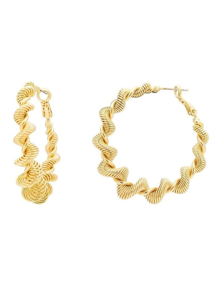 Large Twist Hoop Earring in Gold