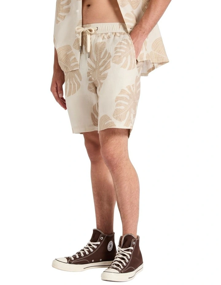 Shadow Dancing Linen Short in Beige Multi