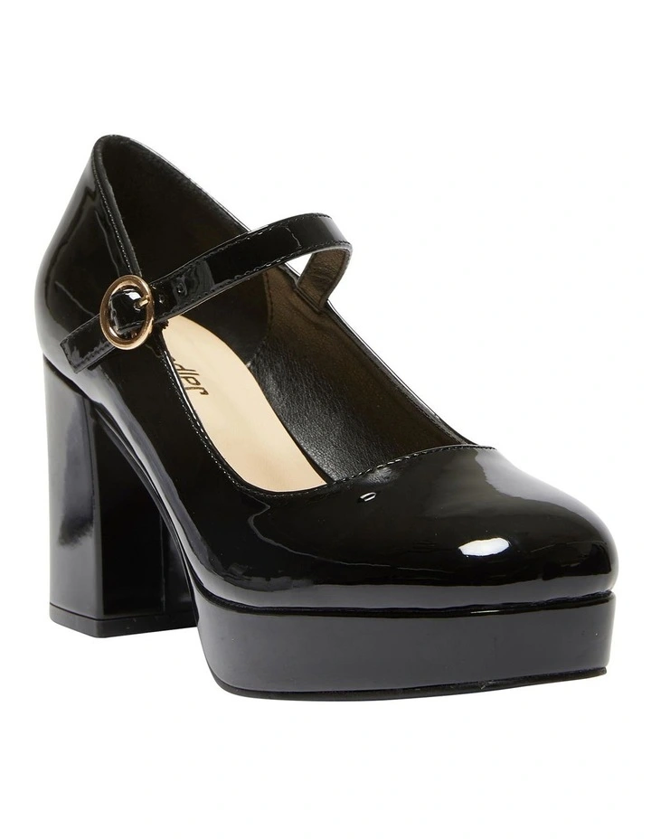 Tate Heeled Shoes in Black Patent