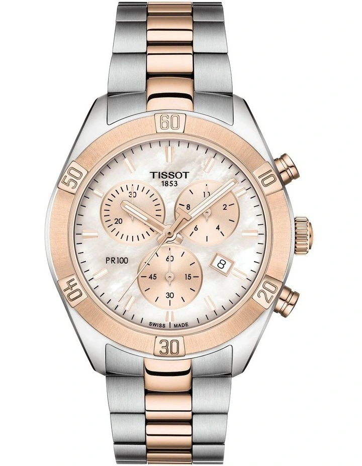 PR 100 Sport Chic Chronograph T1019172215100 Watch in Pink Grey/Rose Gold