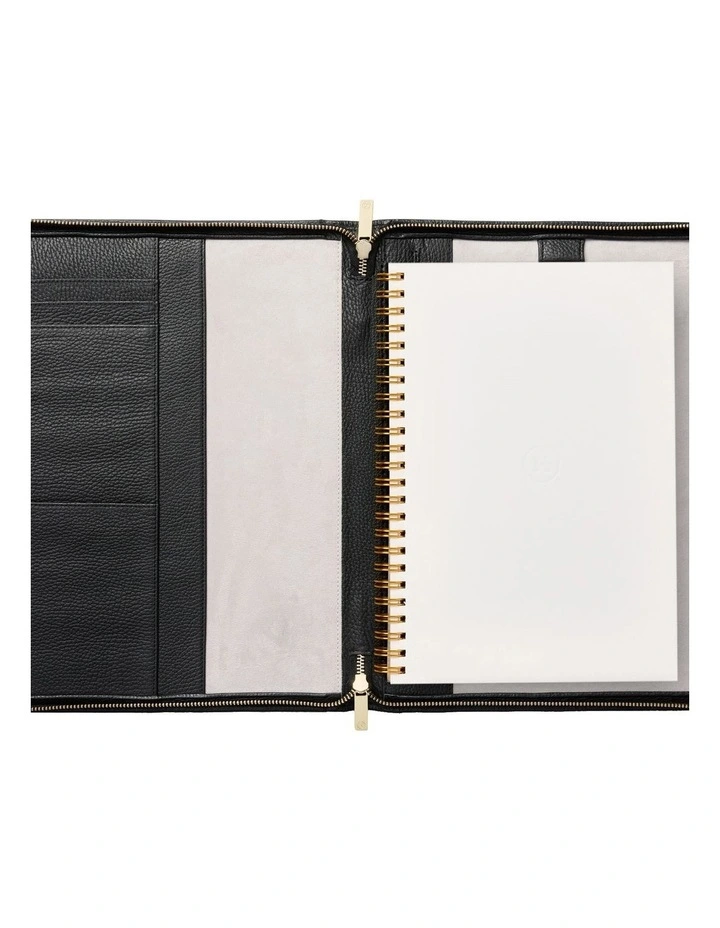 Hudson A4 Compendium in Black Pebble/Gold