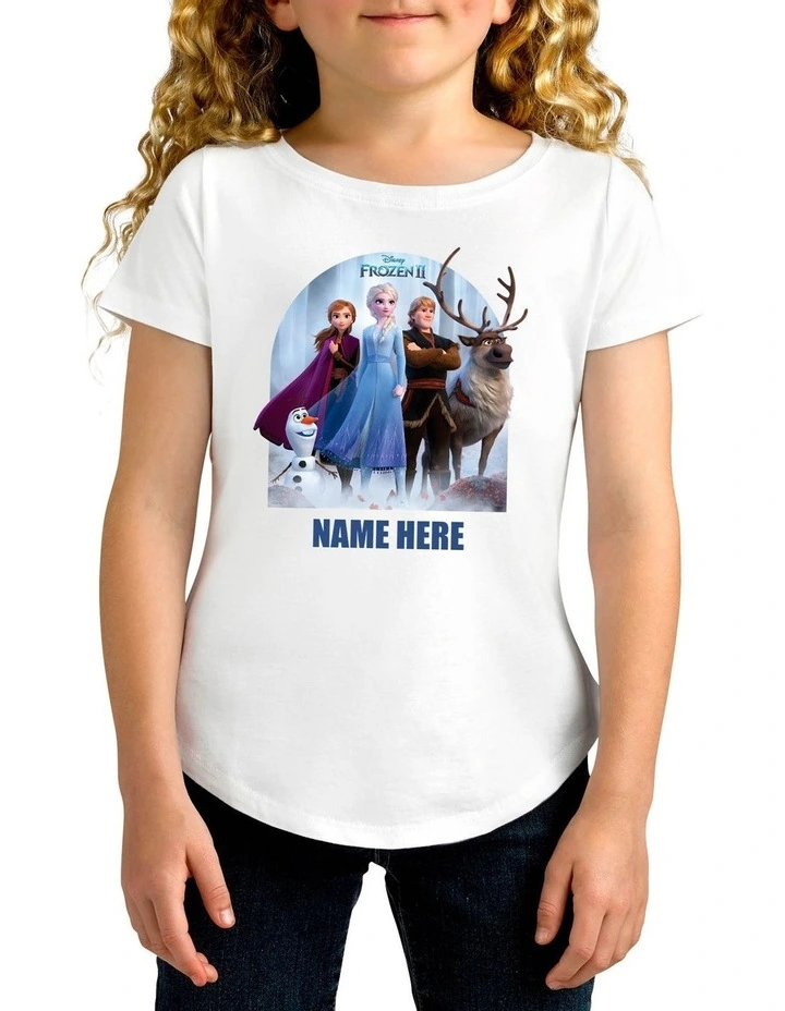 Girl's Frozen 2 Personalised Cotton T-Shirt