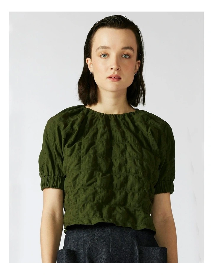 Fernery Short Sleeved Top in Green