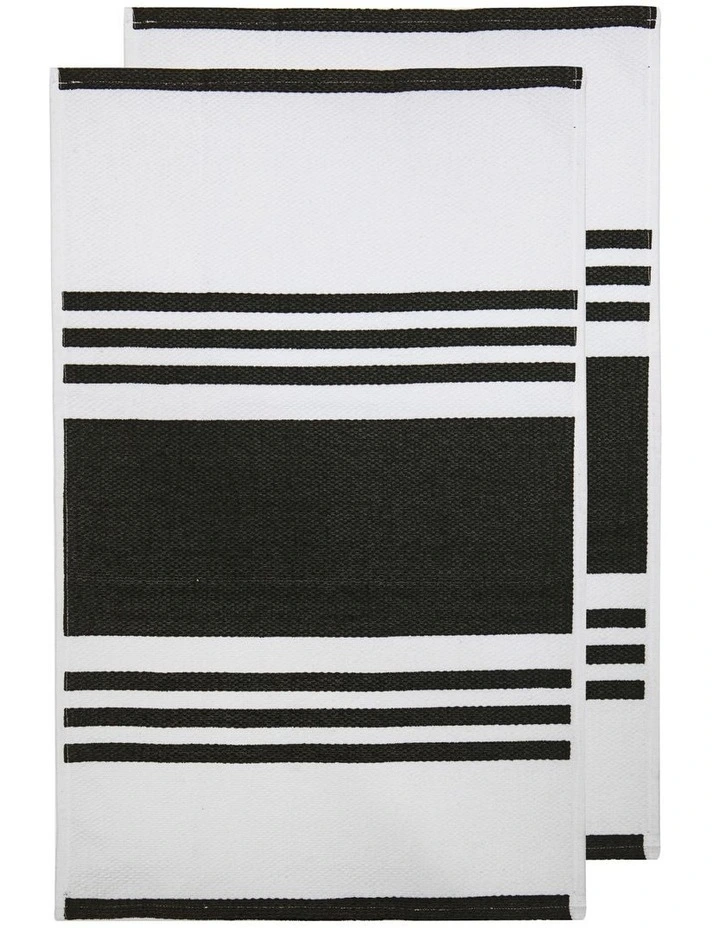 Lennox Kitchen Towel 2 Pack in Black