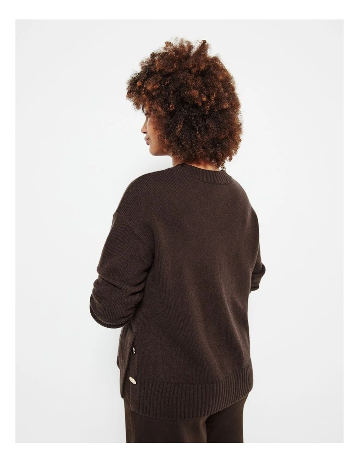 Luxe Crew Neck Knit in Raisin
