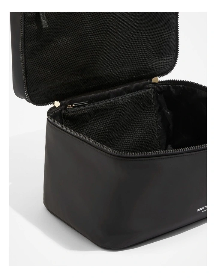 Recycled Polyester Extra Large Soft Cosmetic Case in Black