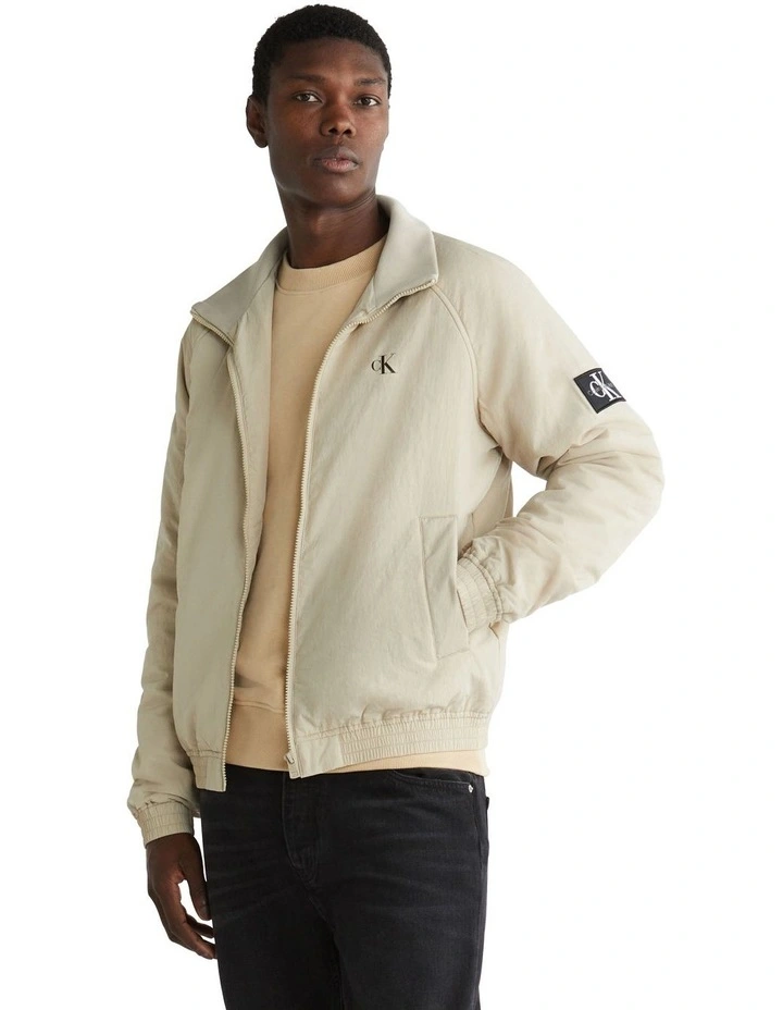 Padded Harrington Jacket in Beige