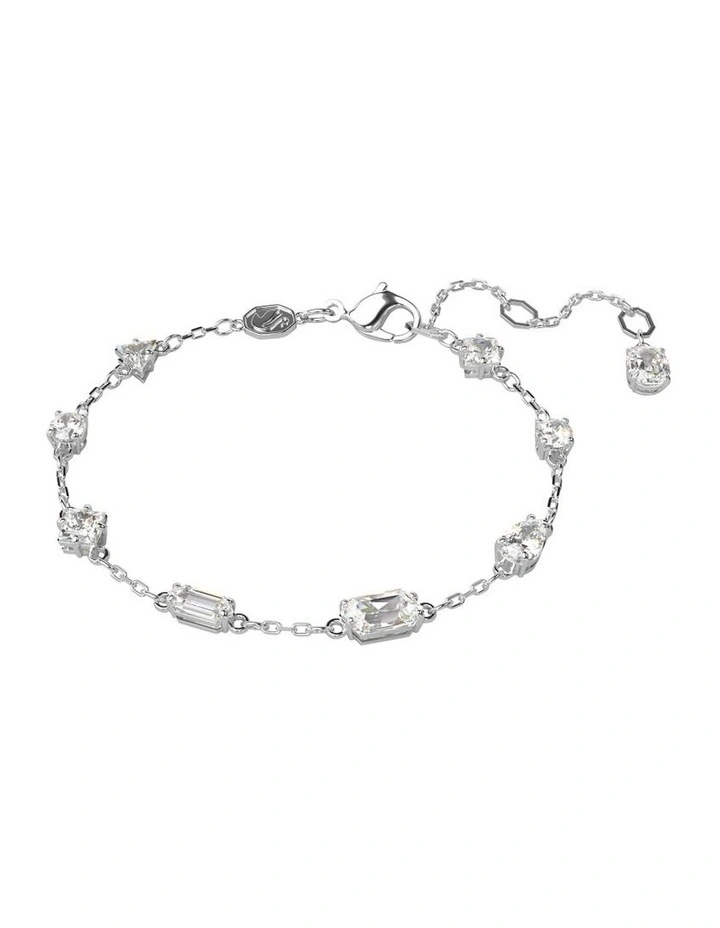 Mesmera Bracelet Mixed Cuts Scattered Design Rhodium Plated in White