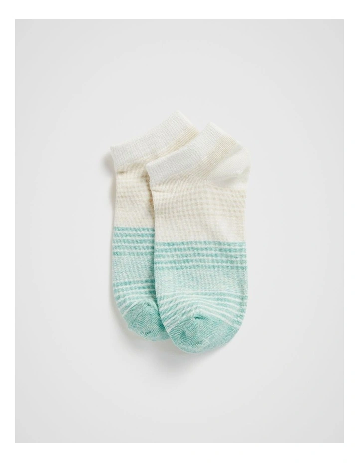 Stripe Sneaker Sock in Opal Oat