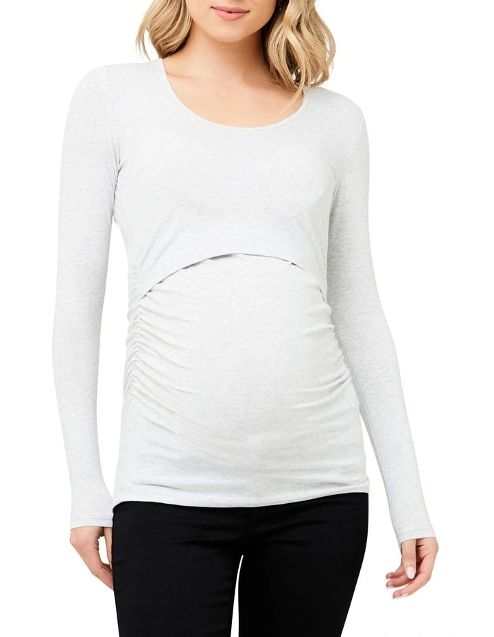 Organic Nursing Top in Silver Marle
