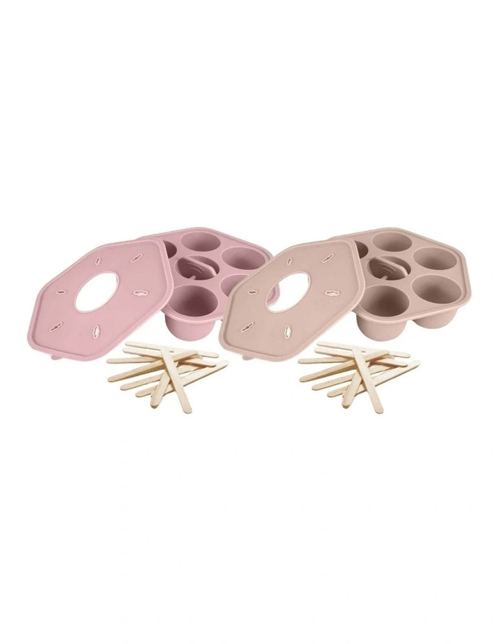Silicone Freezer Tray And Icy Pole Moulds 2 Pack in Multi