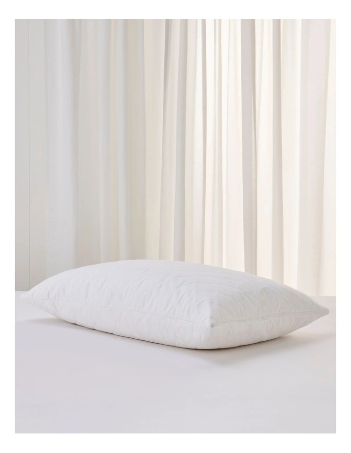 Evoke Cotton Quilted Pillow Protector in White