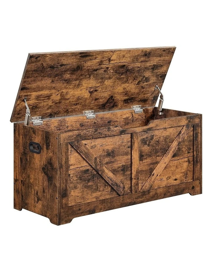 Toy Bench Space Seat Storage Chest with Large Capacity in Brown