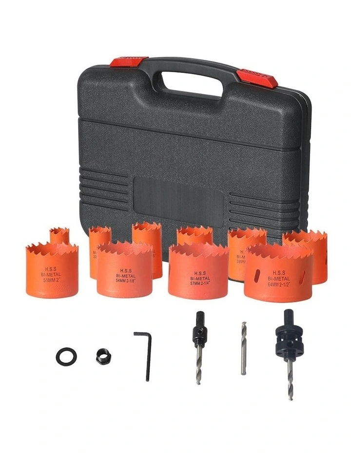 Hole Saw Set Metal Wood Cutting High Speed Wood 16 Pieces in Orange