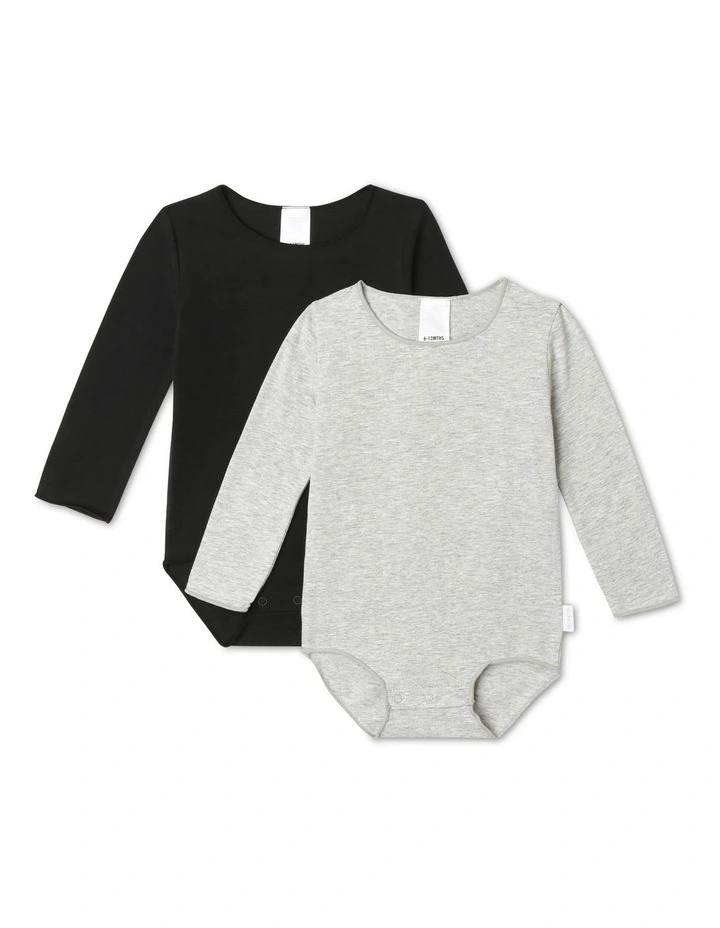 Organic Bodysuit 2 Pack in Grey Marle