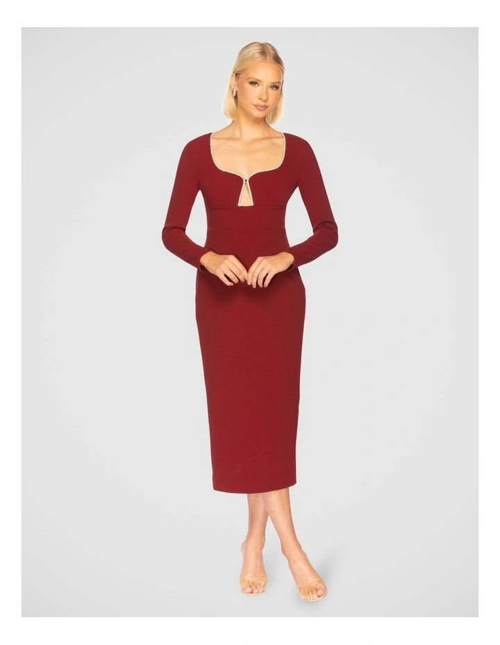 Parlo Midi Dress in Red