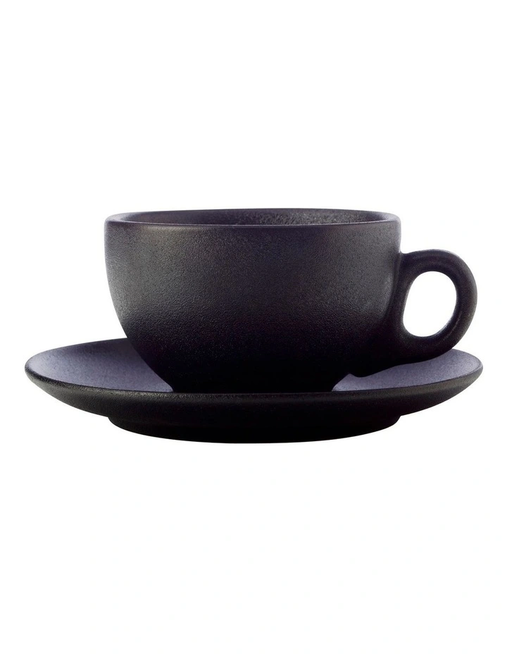 Caviar Coupe Cup & Saucer 250ml in Black
