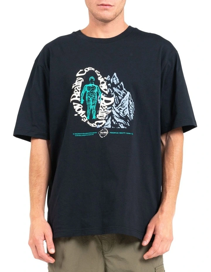 Enjoying Reality Oversize Fit Tee in Washed Black