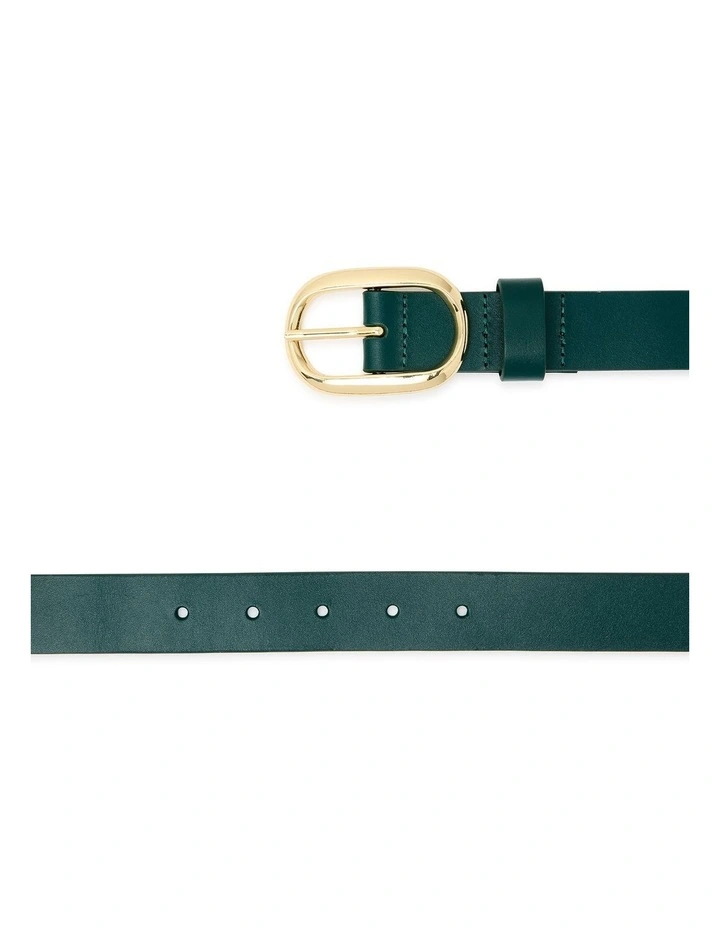 Kumru Leather Belt in Green