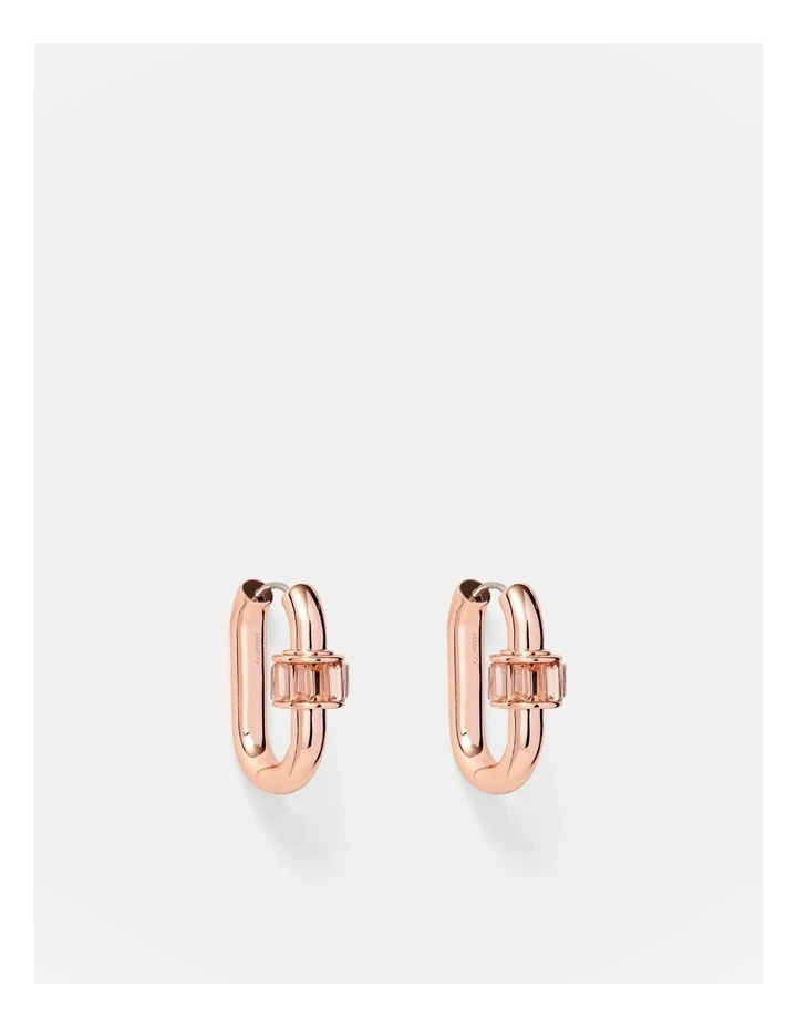 Descent Huggie Hoop Earrings in Rose Gold