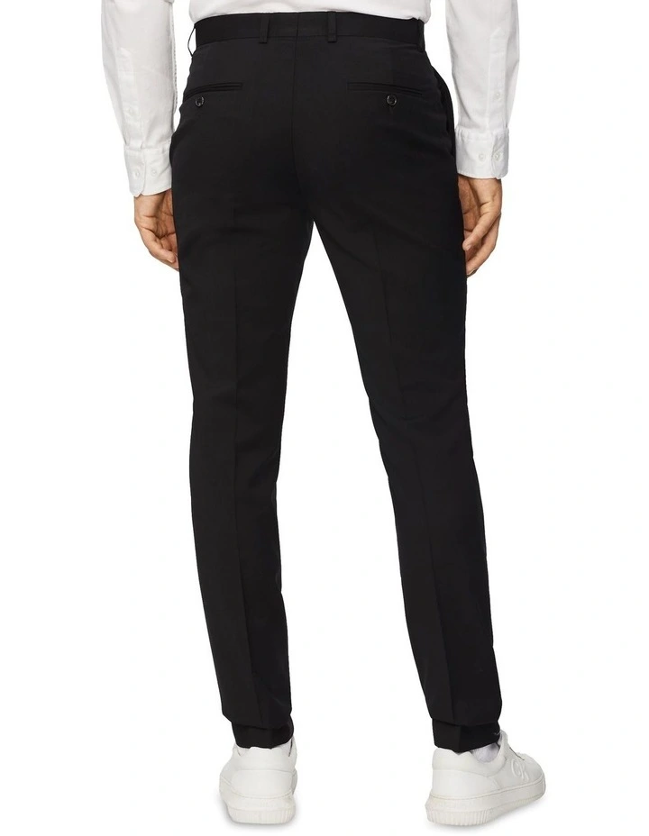 Super Slim Twill Suit Trouser in Black