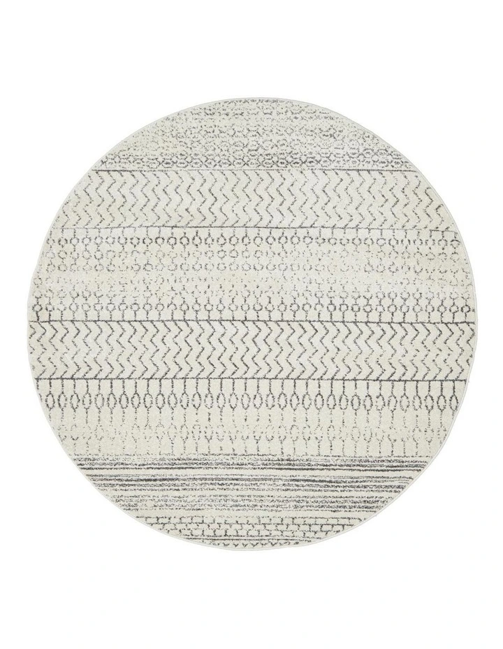 Chrome Harper Round Rug in Silver