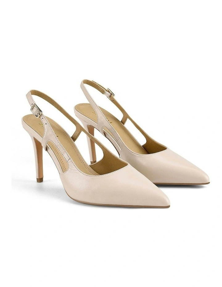 Cinch Slingback Heel in Bone Leather