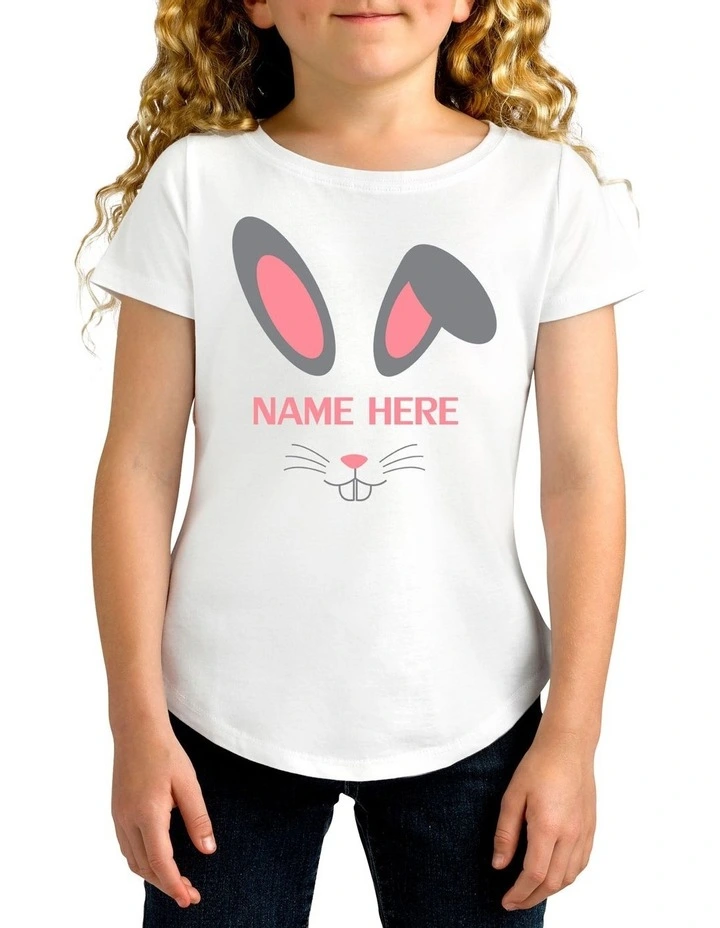 Girl's Easter Bunny Personalised Cotton T Shirt