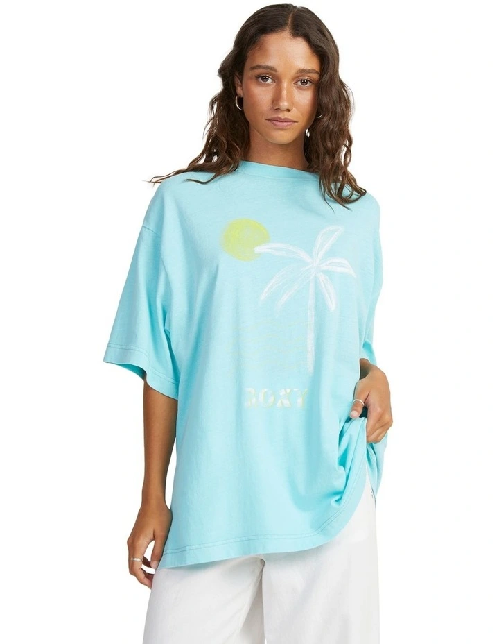 Supernova Oversized Boyfriend T-shirt in Aruba Blue