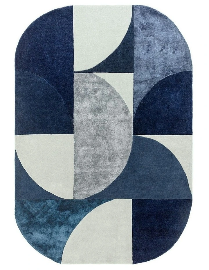 Asiatic Oval Rug in Indigo