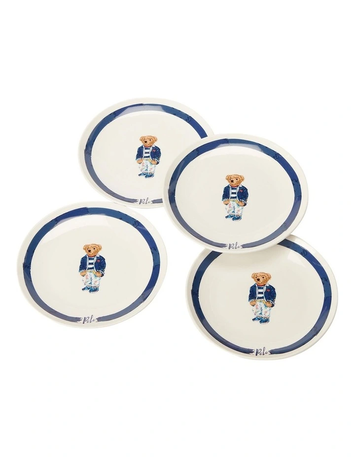 Blazer Bear Dessert Plate Set in Navy