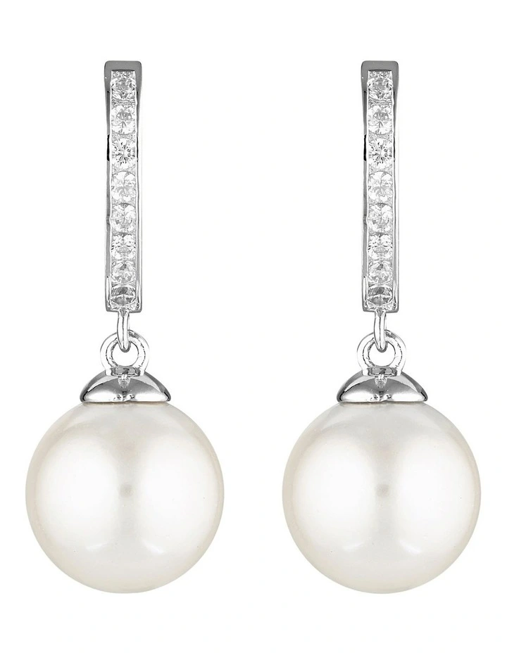 Promenade Rhodium Plated 925 Sterling Silver Earrings in Silver