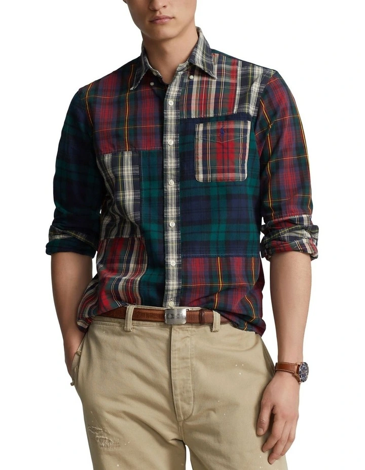 Classic Fit Plaid Oxford Fun Shirt in Multi