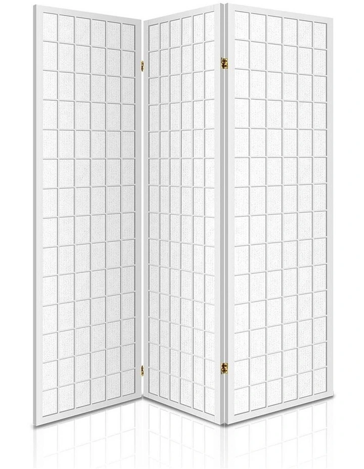 3 Panel Room Divider Screen 131x179cm in White