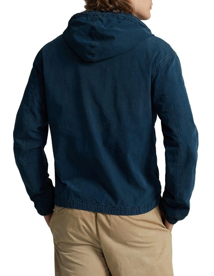Denim Hooded Jacket in Blue