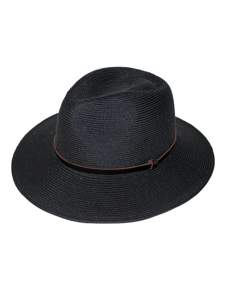 Darby Flexibraid Fedora Hat in Black