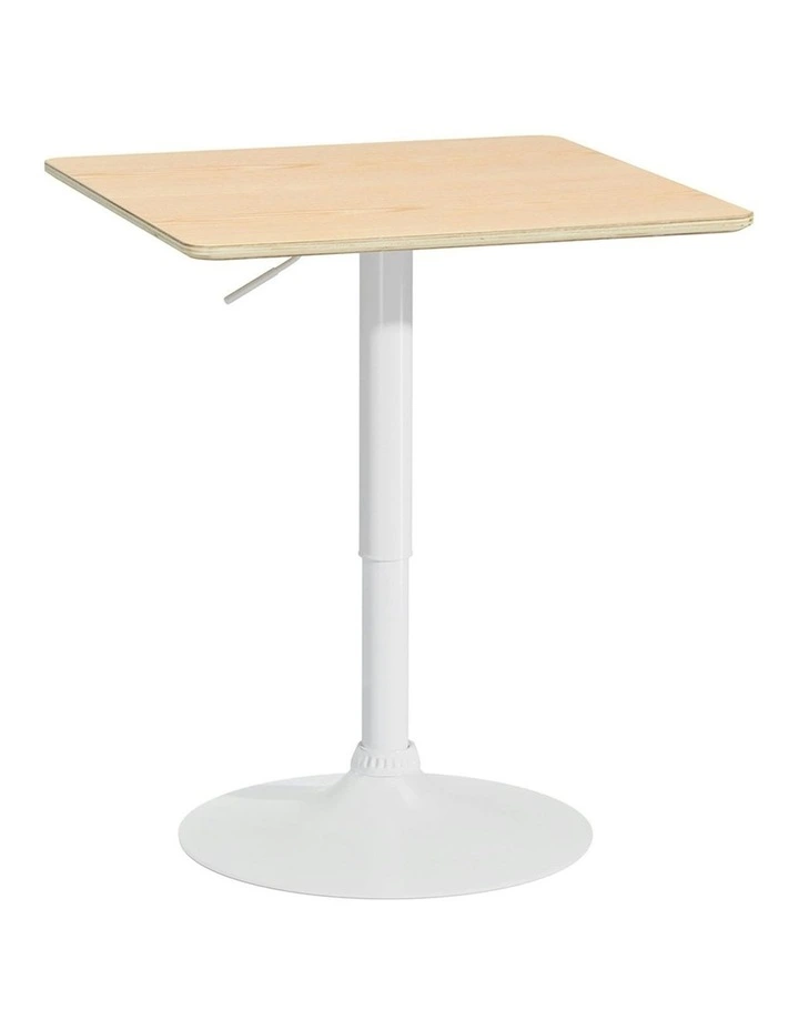 Gas Lift Square Bar Table 60cm in Pine