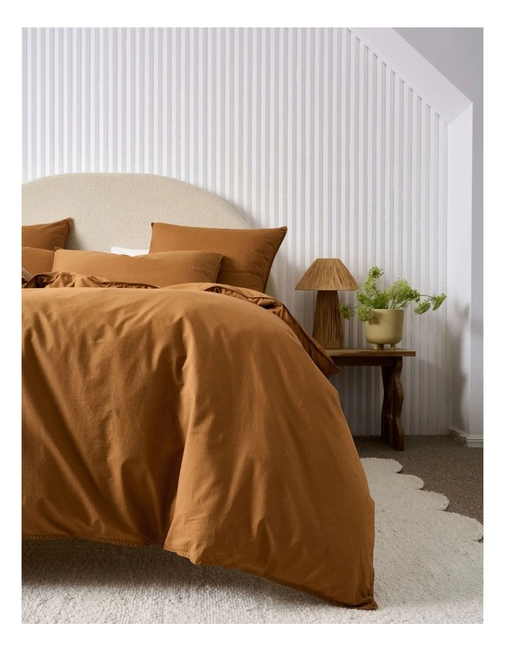 Terra Organic Cotton Quilt Cover Set in Cinnamon