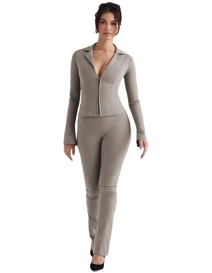 Zakira Fitted Shirt in Grey