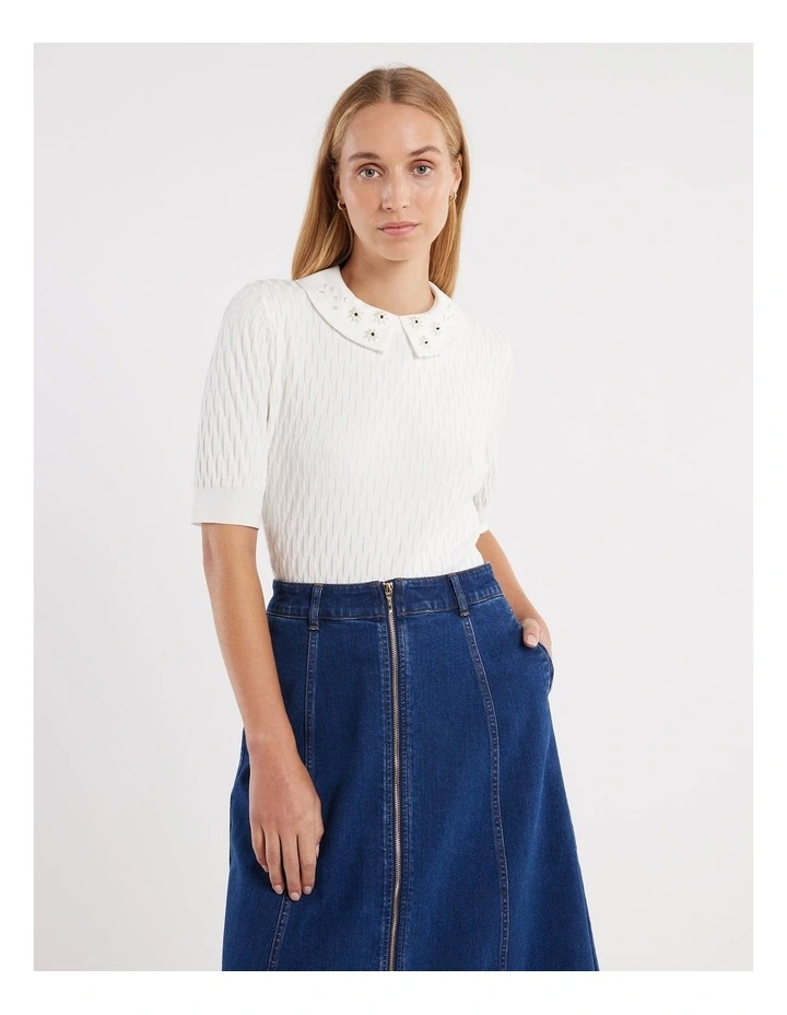Julia Knit Top in Ivory