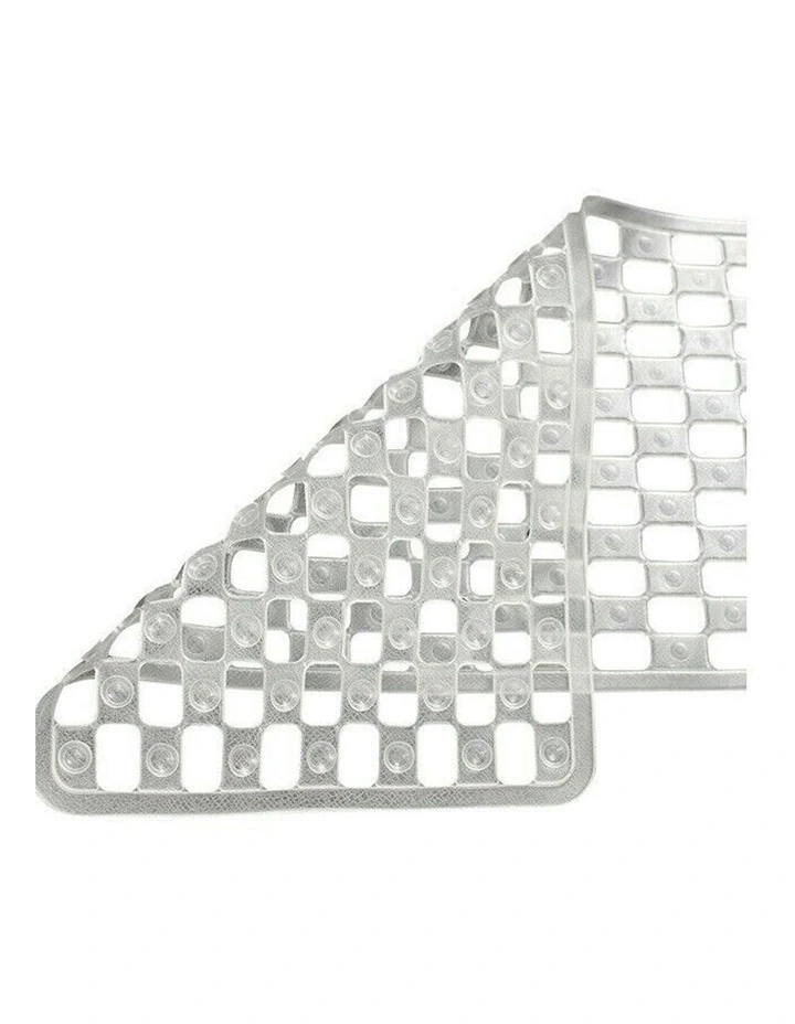PVC Non-Slip Bathroom Bathmat 77cmx39cm in Clear