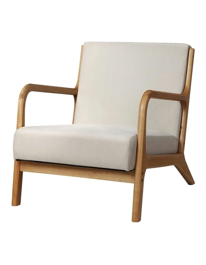 Armchair Fabric in Beige Olive