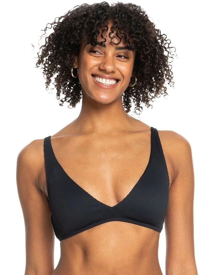 Love Elongated Tri Bikini Top in Black