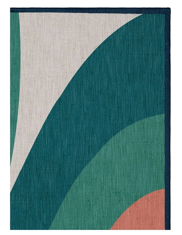Bundle Washable Chenille Area Rug in Coral