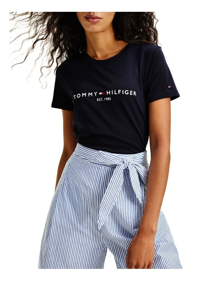 Logo Crew Neck Tee in Blue
